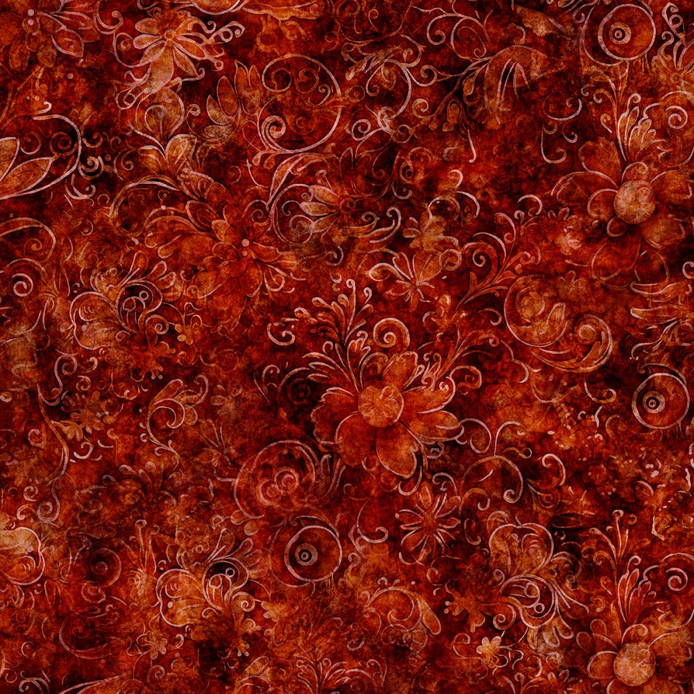 Queen's Garden Fabric - Mahogany