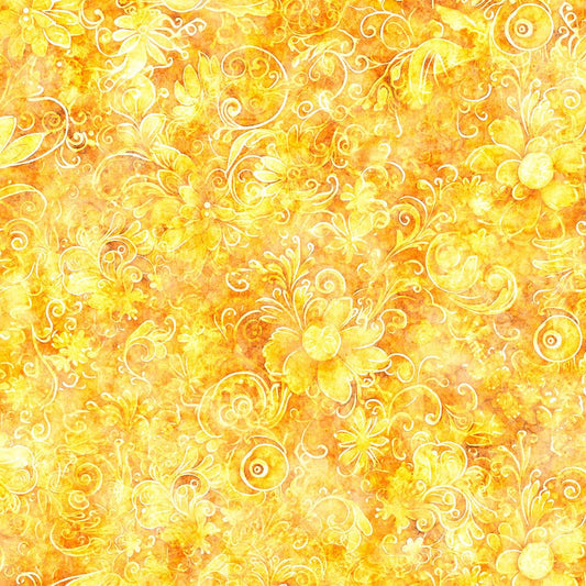 Queen's Garden Fabric - Sunshine - By the yard