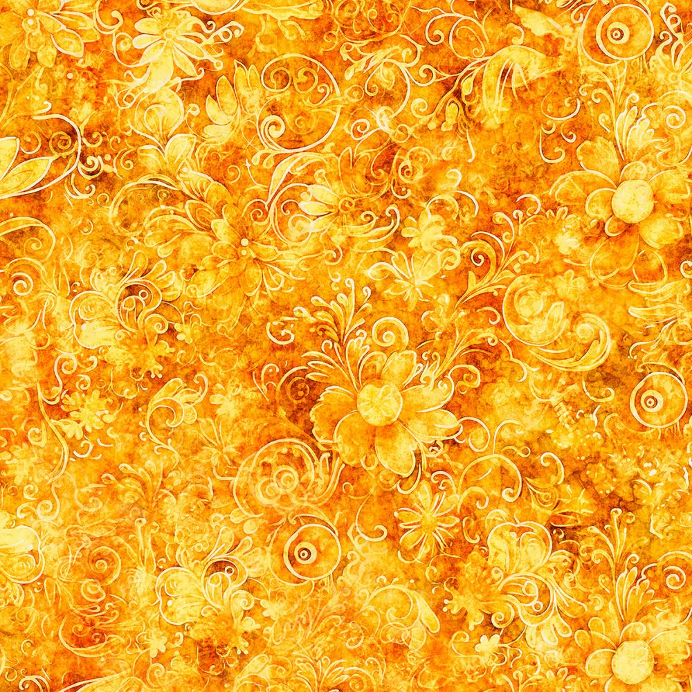 Queen's Garden Fabric - Gold - By the yard