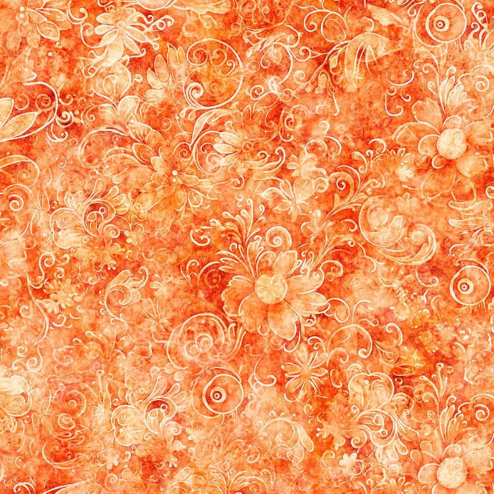 Queen's Garden Fabric - Peach - By the yard