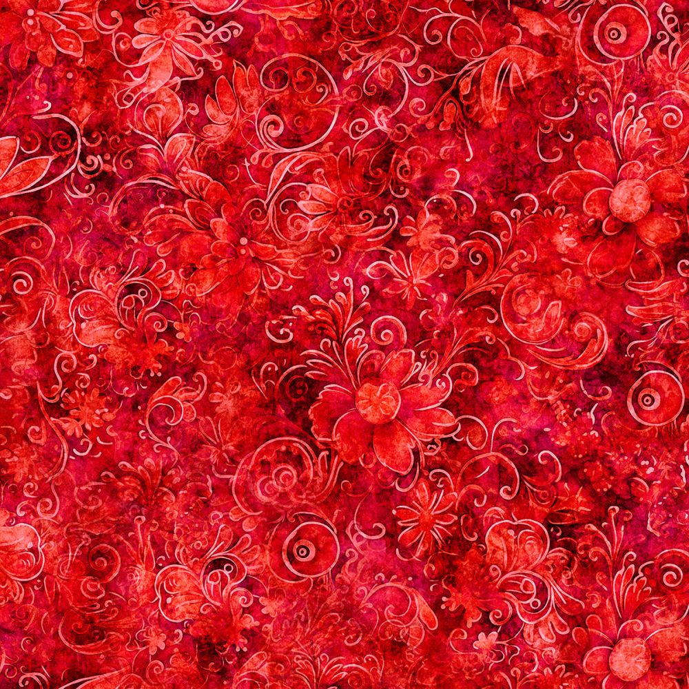 Queen's Garden Fabric - Scarlet