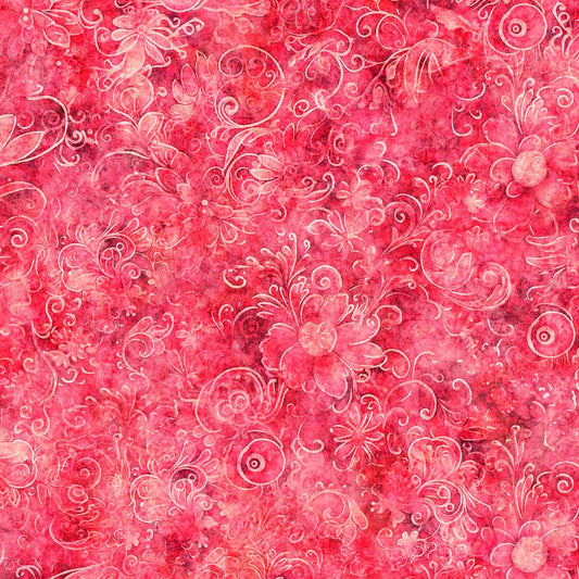 Queen's Garden Fabric - Flamingo - By the yard