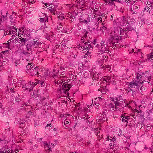 Queen's Garden Fabric - Berry - By the yard
