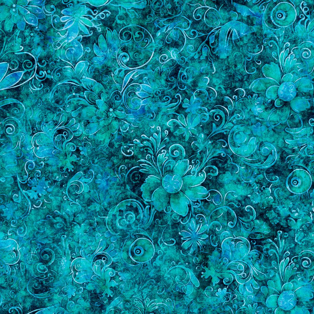 Queen's Garden Fabric - Marine - By the yard