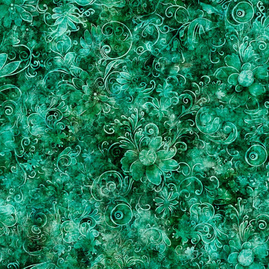 Queen's Garden Fabric - Pine - By the yard
