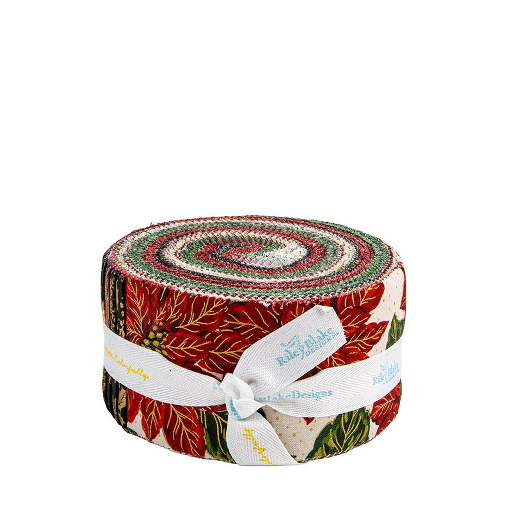 Poinsettias at Christmas 2 1/2" Rolie Polie by Jennifer Bosworth for Riley Blake Designs