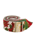 Poinsettias at Christmas 2 1/2" Rolie Polie Fabric