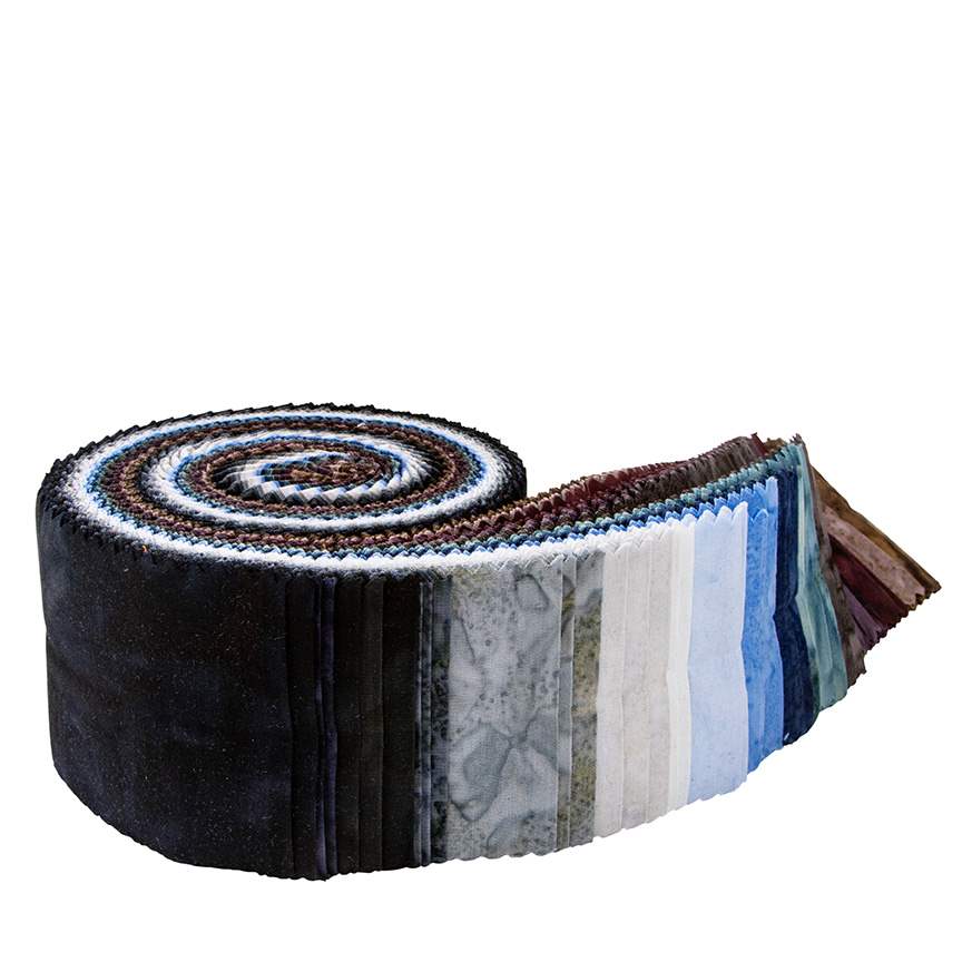 Batiks Hand-Dyes Quartz Crystals 2.5" Strips