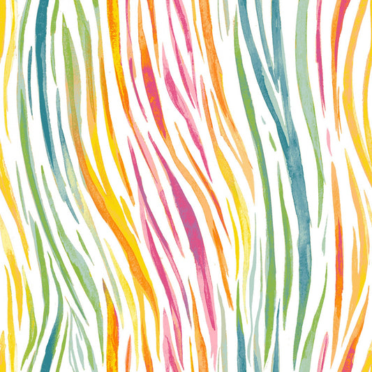 All Things Big Start Small Rainbow Zebra Fabric - By the yard