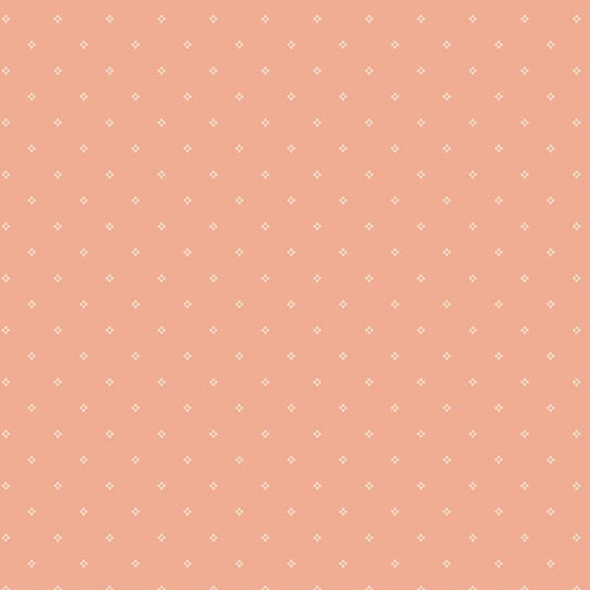Rose & Violet's Bouquet des Fleurs Dots Peach Fabric - By the yard