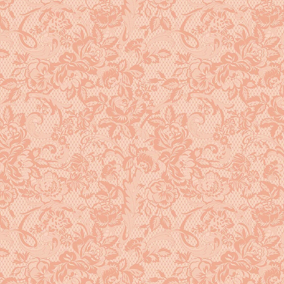 Rose & Violet's Bouquet des Fleurs Lace Blush Fabric