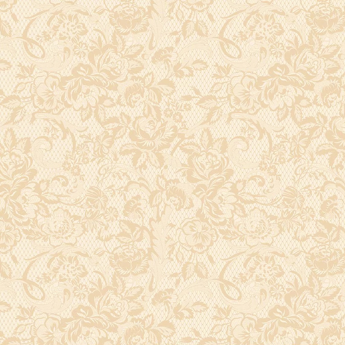 Rose & Violet's Bouquet des Fleurs Lace Cream Fabric