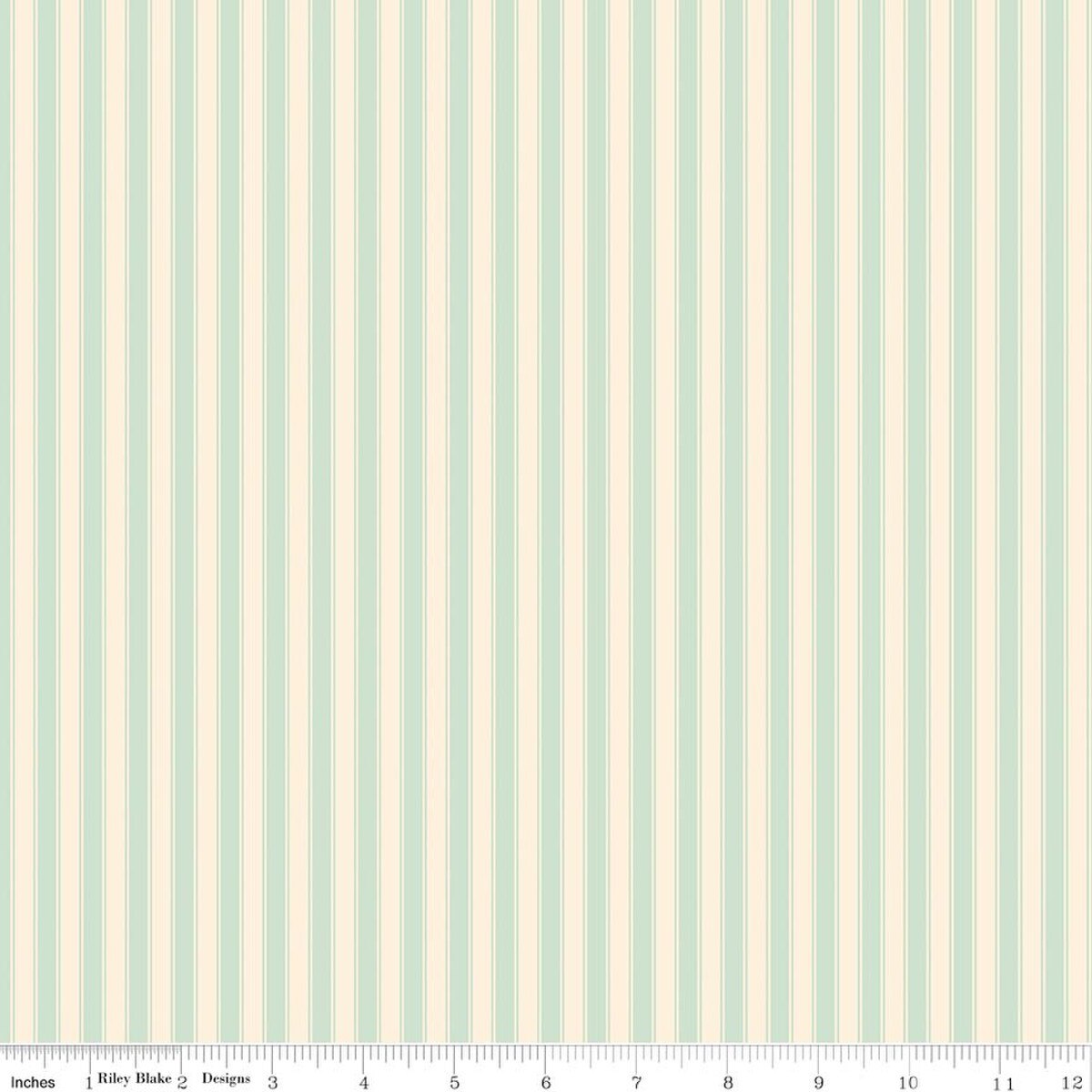 Rose & Violet's Bouquet des Fleurs Stripes Mint Fabric
