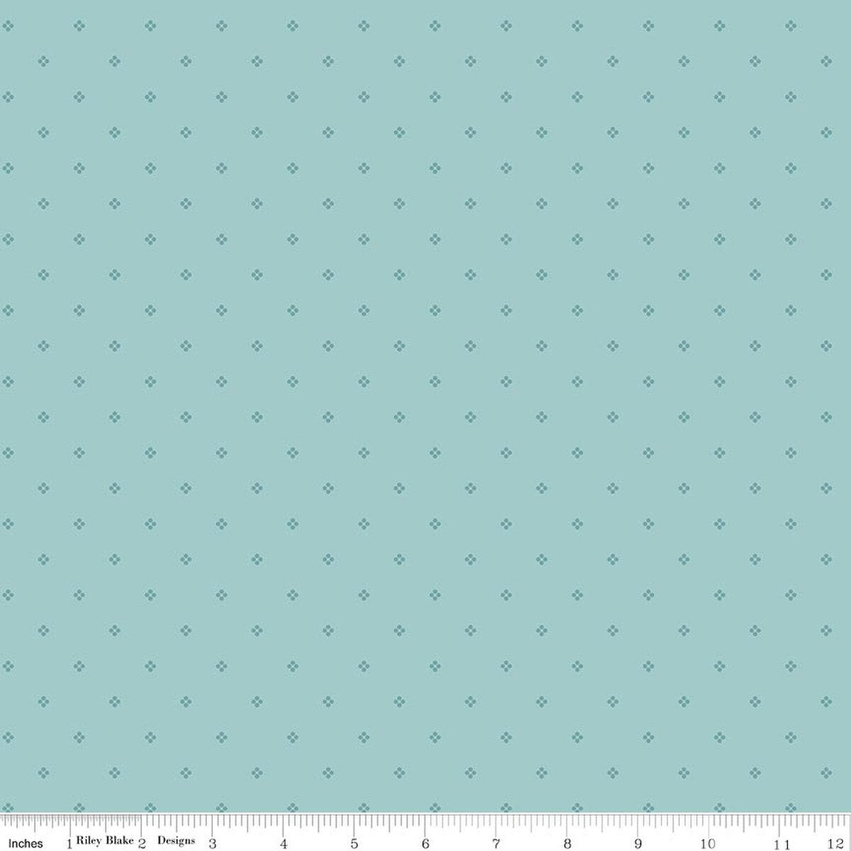 Rose & Violet's Bouquet des Fleurs Dots Blue Fabric