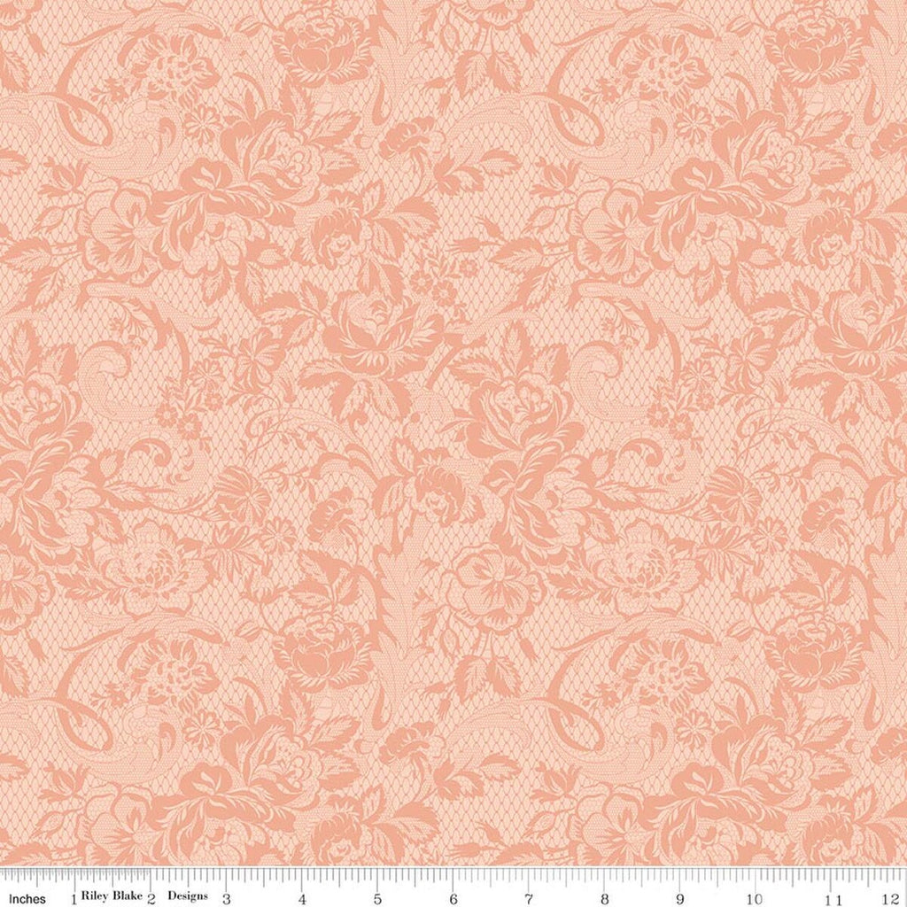 Rose & Violet's Bouquet des Fleurs Lace Blush Fabric