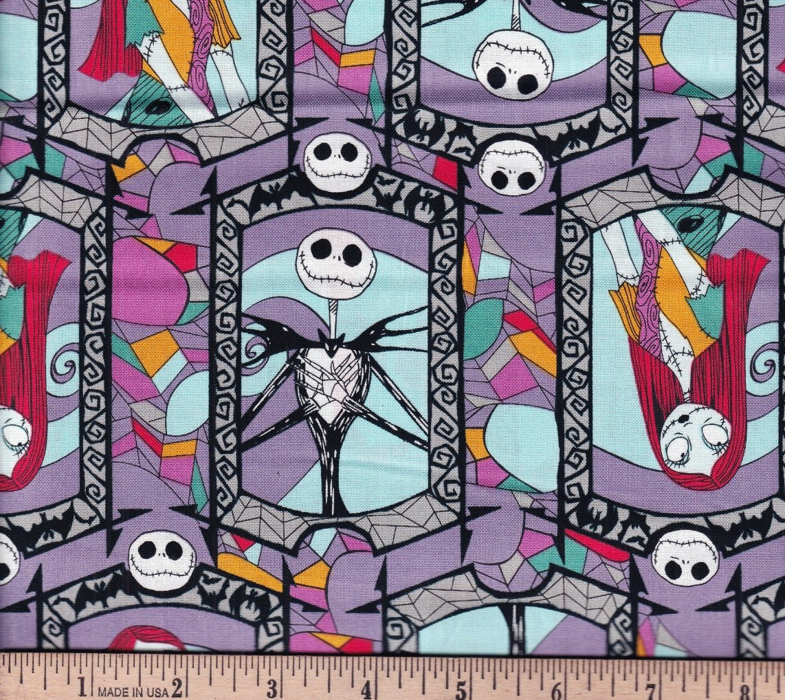 Disney The Nightmare Before Christmas Stained Glass Fabric