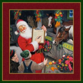 Santa's Journey Pillow Fabric Panel