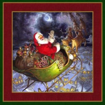 Santa's Journey Pillow Fabric Panel