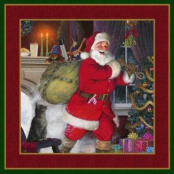 Santa's Journey Pillow Fabric Panel