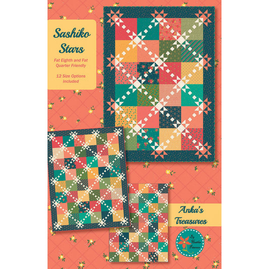 Anka's Treasures Sashiko Stars Quilt Pattern
