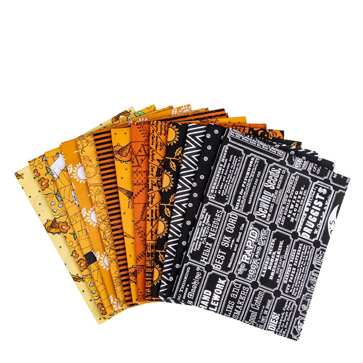 Scary Scraps 1-Yard Bundle Black 13pc