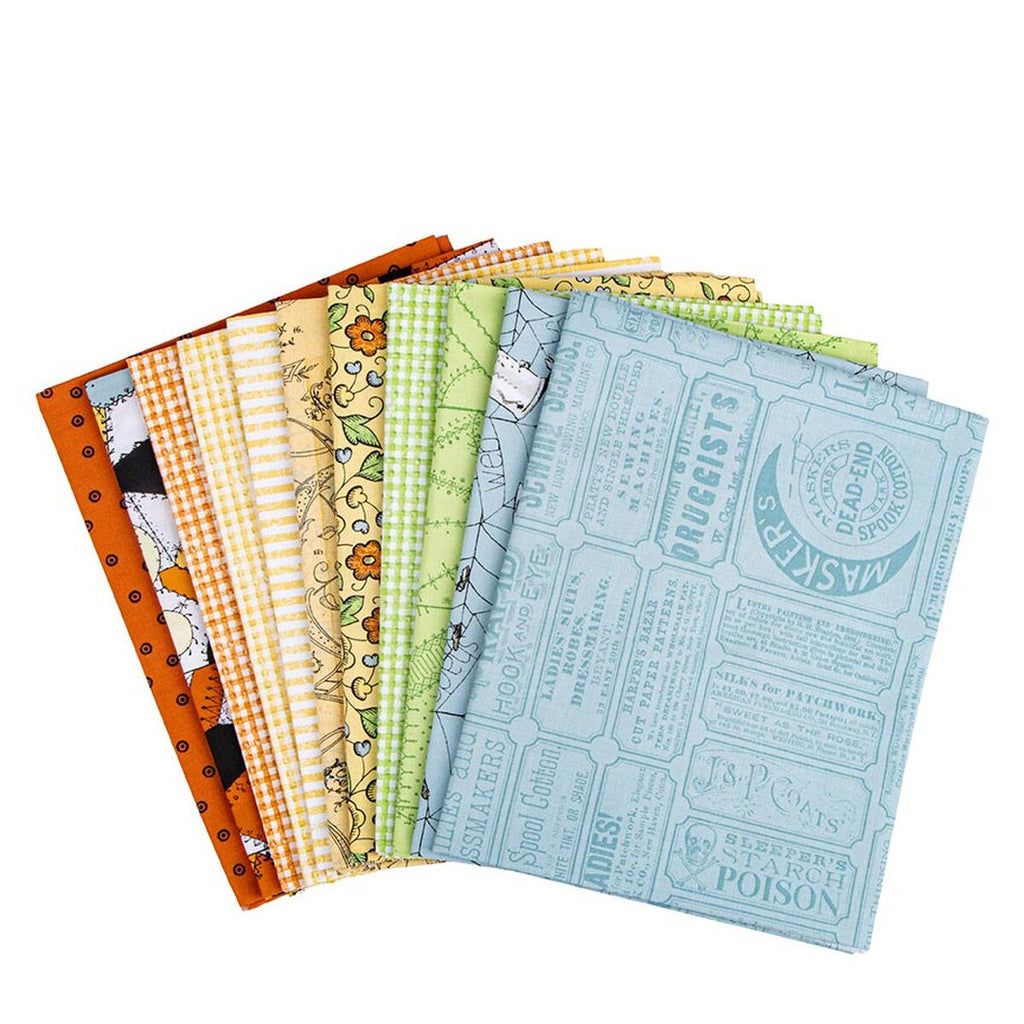 Scary Scraps 1-Yard Bundle Blue 11pc