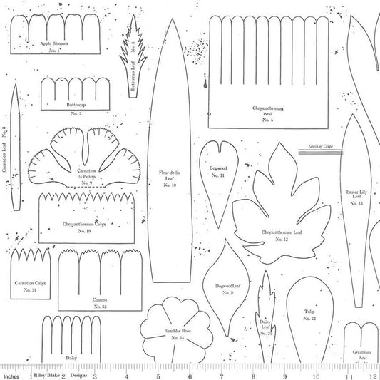 Sewing Seeds III Posie Patterns White Fabric - By the yard