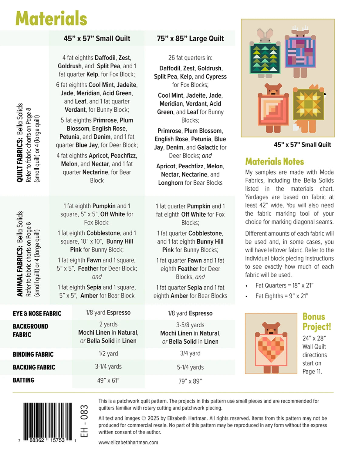 Elizabeth Hartman Show and Tell Quilt Pattern