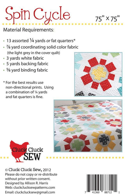 Cluck Cluck Sew Spin Cycle Quilt Pattern