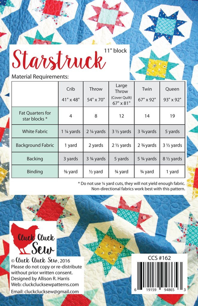 Cluck Cluck Sew Starstruck Quilt Pattern