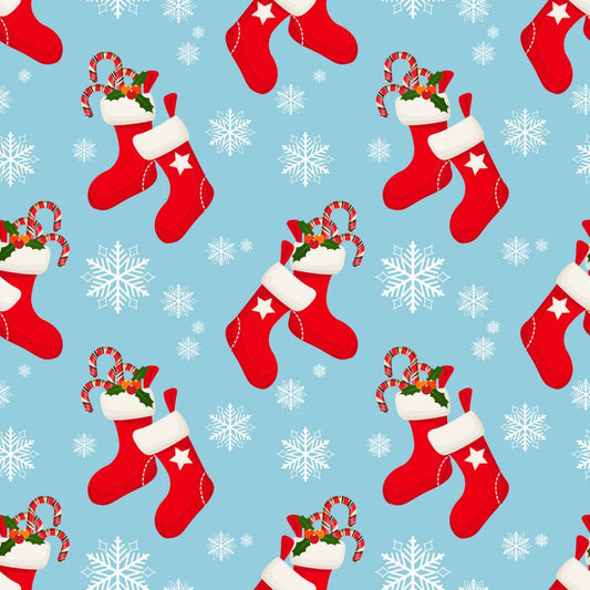 Fat Quarter Christmas Stockings Blue
