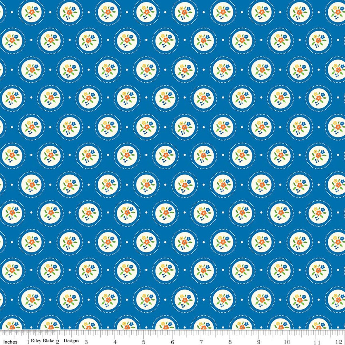 Summer's in Town Cameo Blue Fabric - By the yard