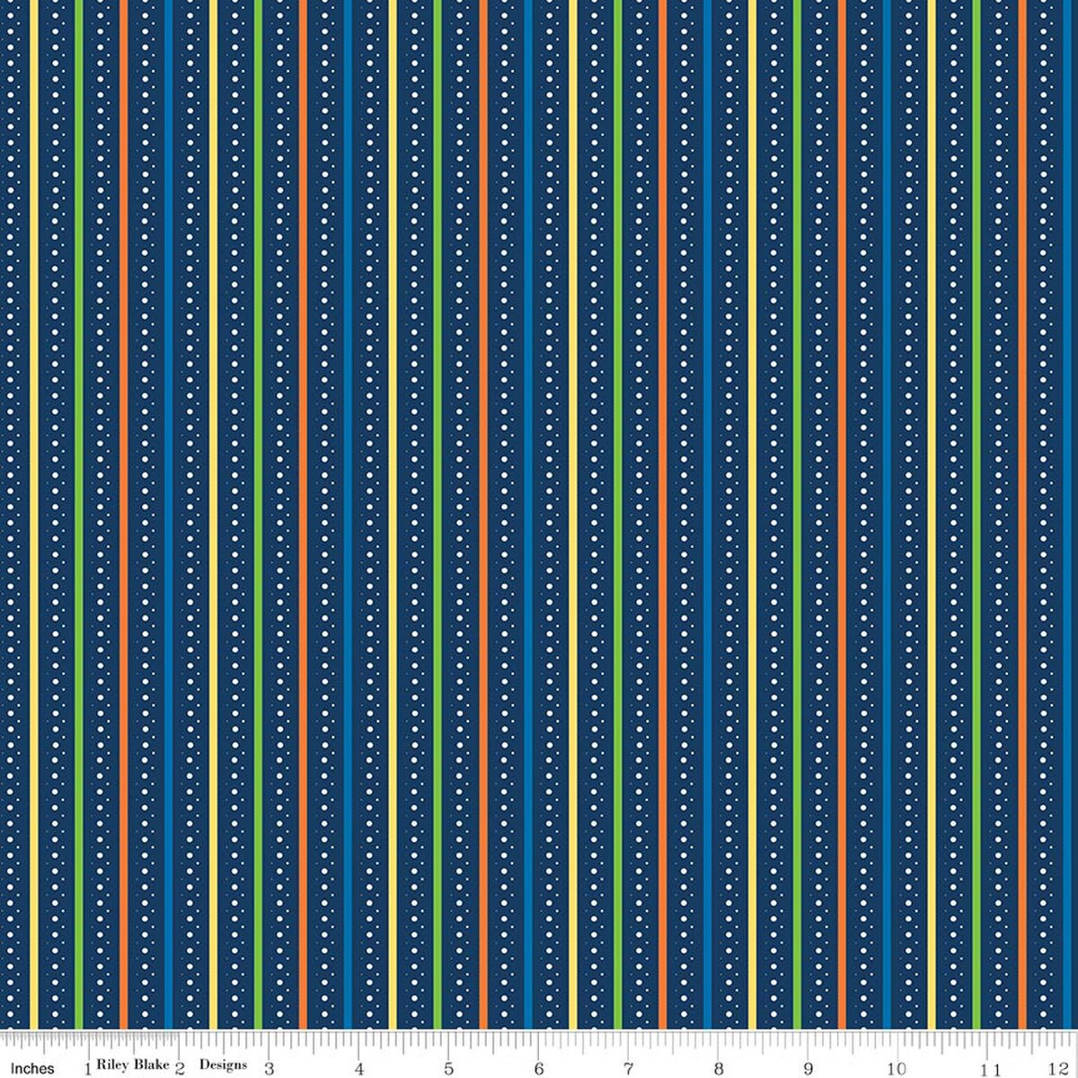 Summer's in Town Stripes Navy Fabric - By the yard