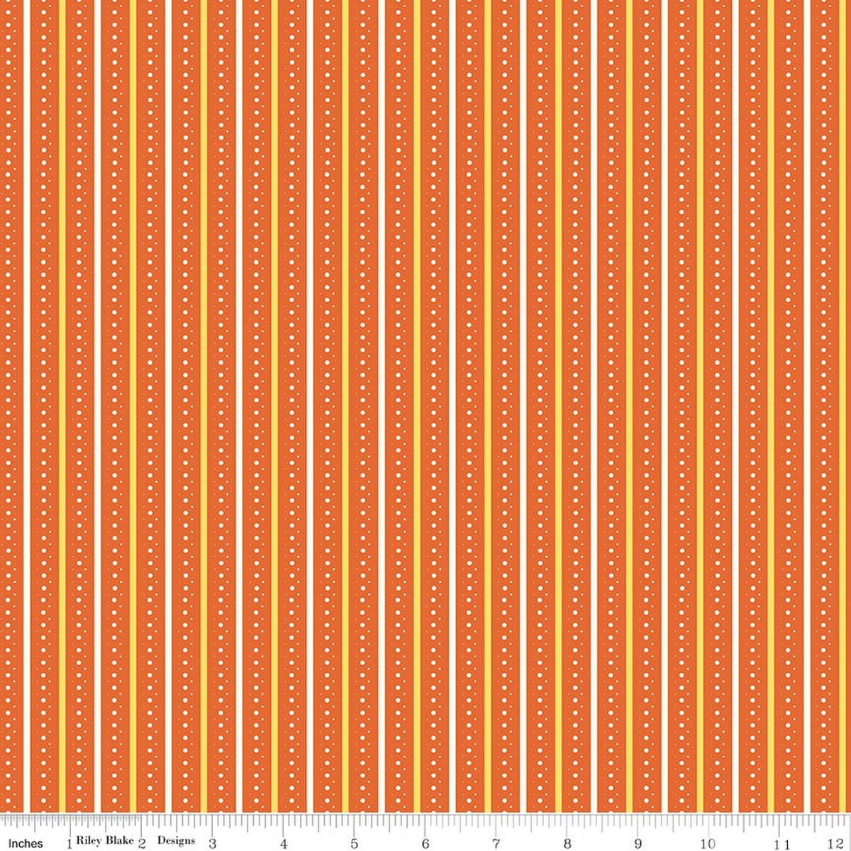 Summer's in Town Stripes Orange Fabric - By the yard