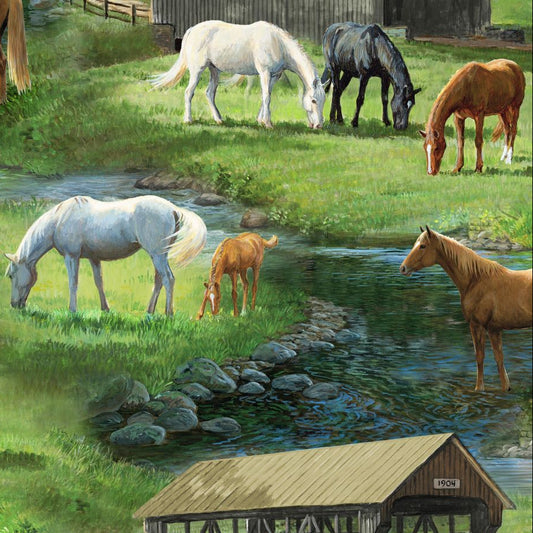 Sweetwater Bridge Scenic Fabric - By the yard