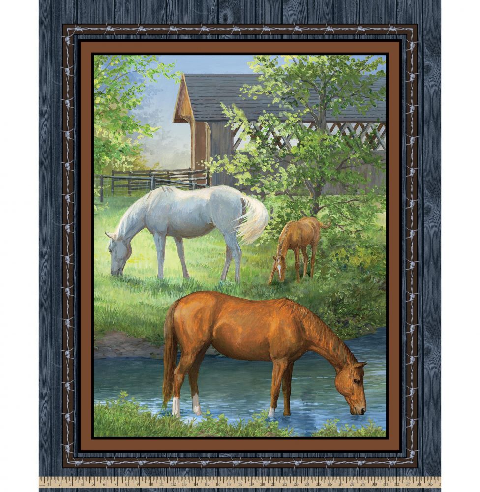 Sweetwater Bridge Horse Fabric Panel