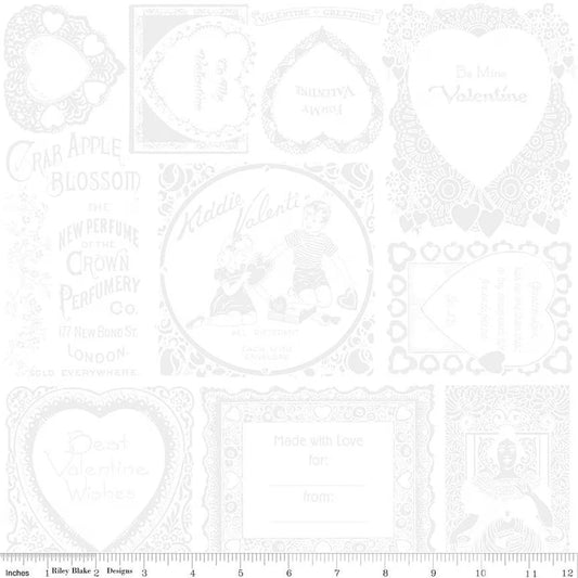 Take Heart Frame Blender White-on-White Fabric - By the yard