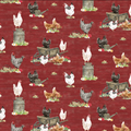 The Heartland Chickens Red Fabric