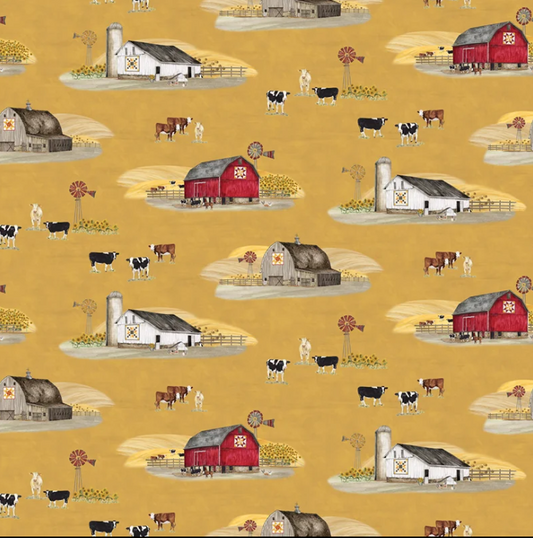 The Heartland Main Yellow Fabric - By the yard