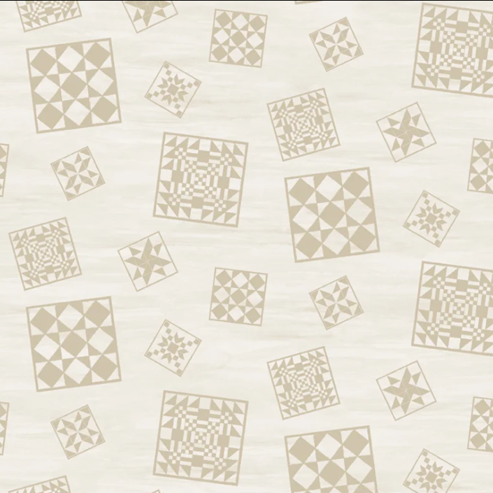 The Heartland Quilt Blocks Cream Fabric