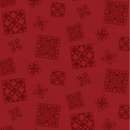 The Heartland Quilt Blocks Red Fabric - By the yard