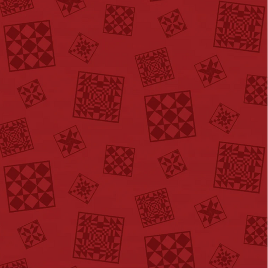 The Heartland Quilt Blocks Red Fabric - By the yard