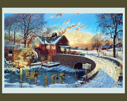 The Skating Party Fabric Panel