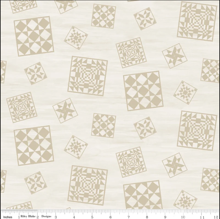 The Heartland Quilt Blocks Cream Fabric
