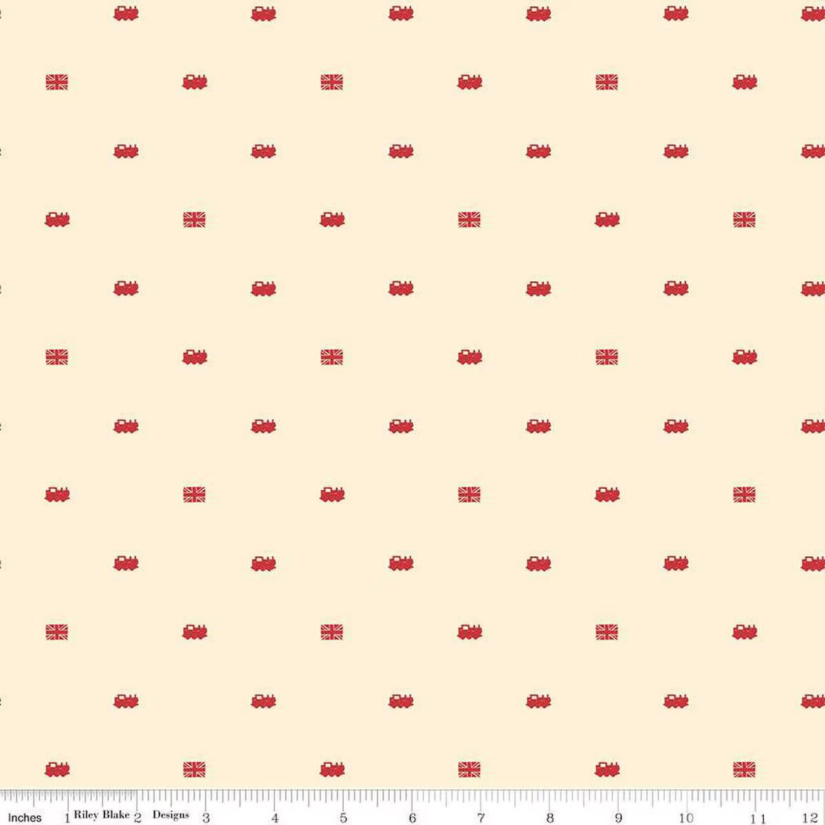 Thomas & Friends™ 80th Anniversary Train Dots Cream Fabric