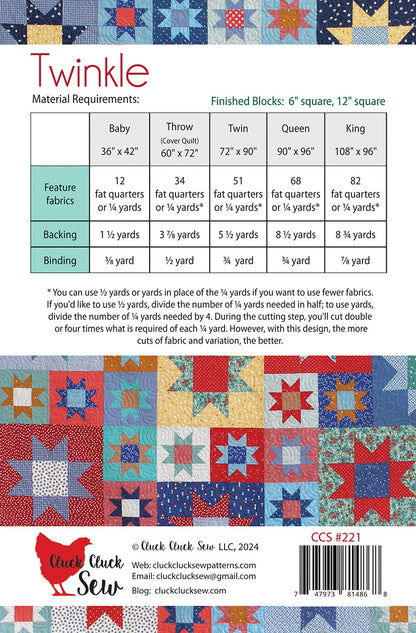 Cluck Cluck Sew Twinkle Quilt Pattern