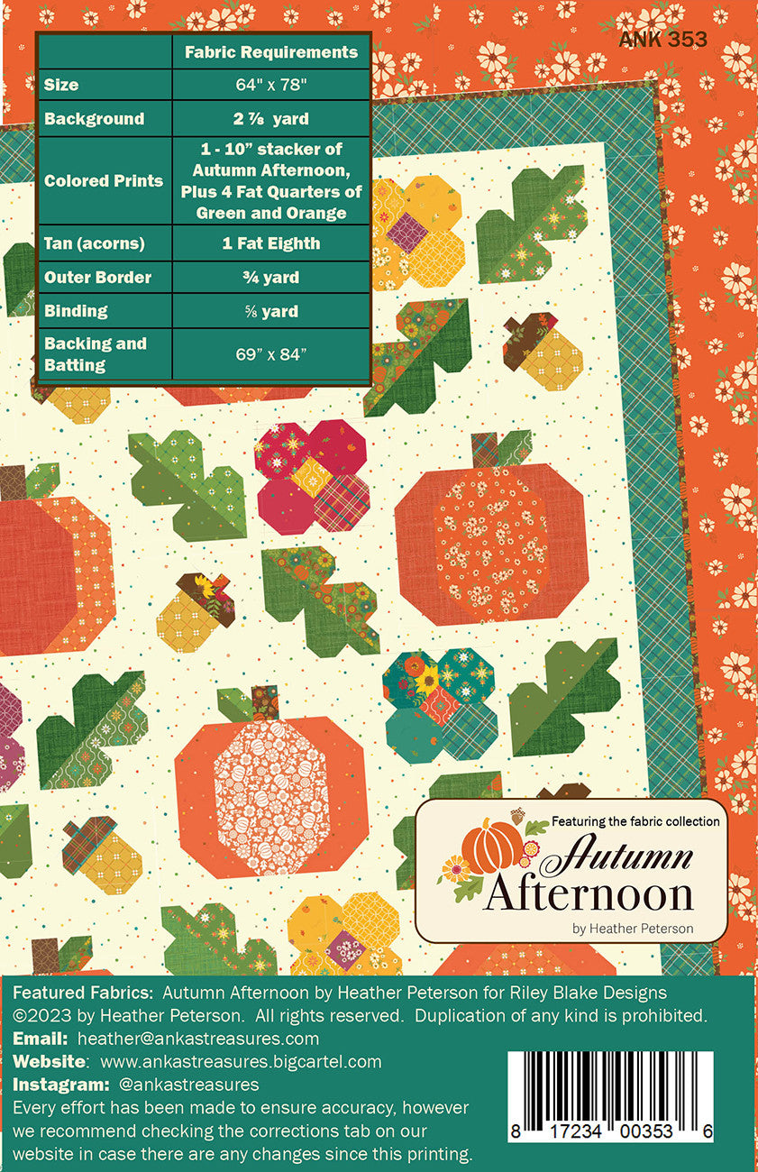 Anka's Treasures Under the Oaks Quilt Pattern