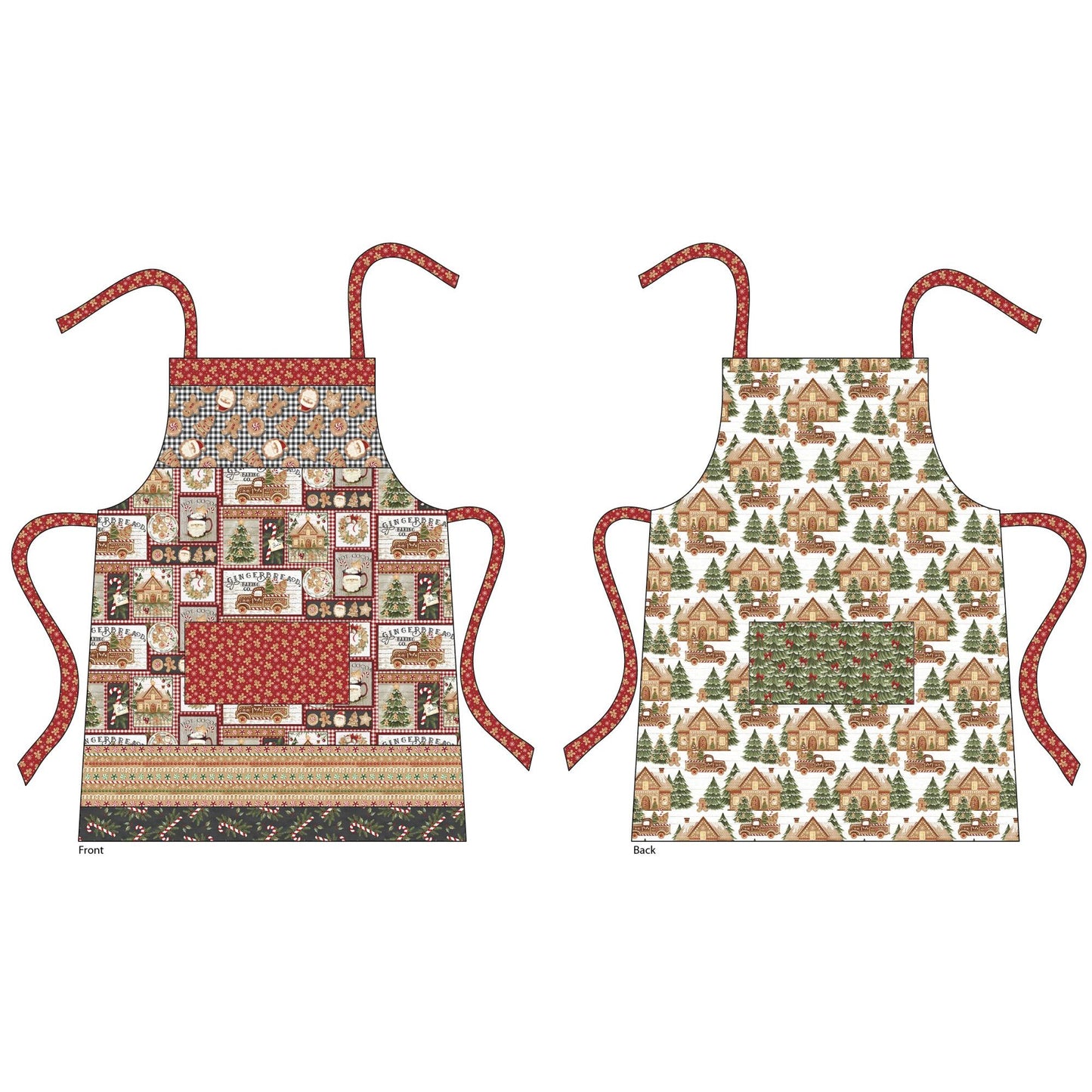 Free Very Merry Gingerbread Reversable Apron Pattern