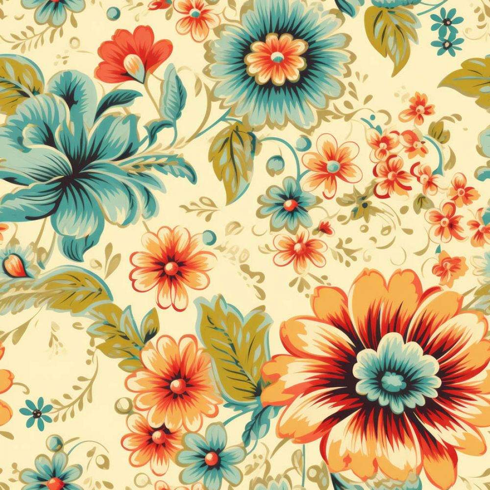 Vintage Florals Aurora Fabric