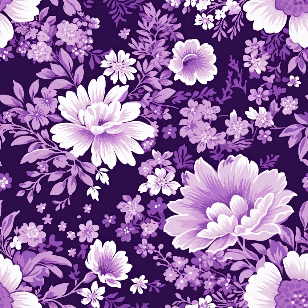 Vintage Florals Violet Fabric